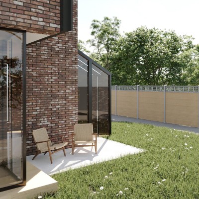 Horizontal Cheadle Panel With Steel/Aluminum Posts - 1800mm Height