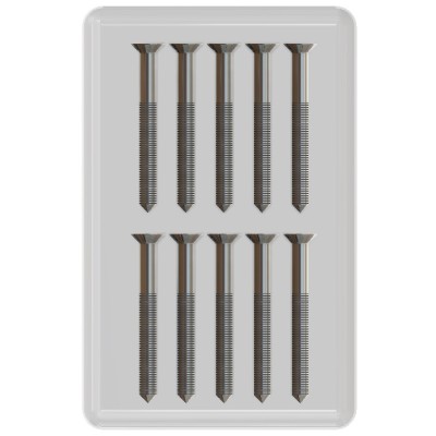 1 Bag of 10 Fixing Screws - M4 x 40mm Countersunk Single Thread